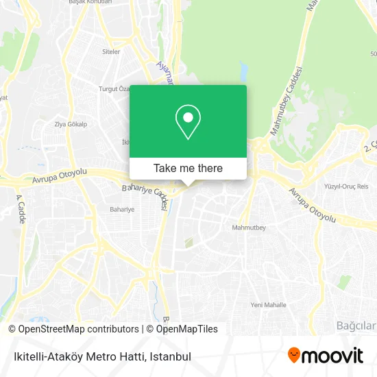 Ikitelli-Ataköy Metro Hatti map