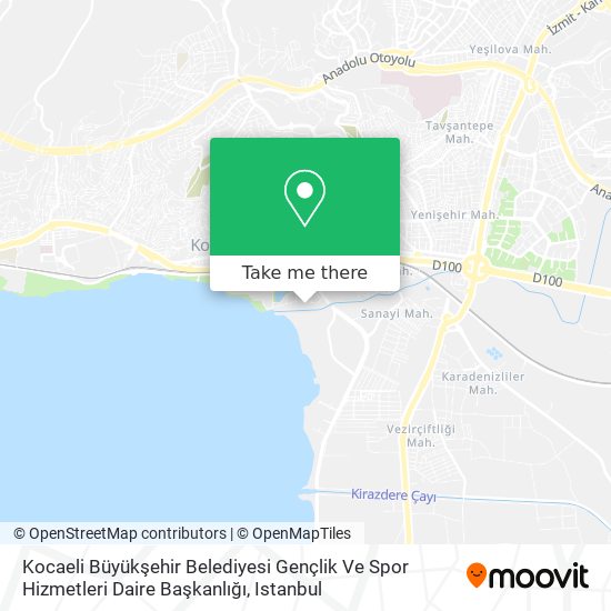 Kocaeli Büyükşehir Belediyesi Gençlik Ve Spor Hizmetleri Daire Başkanlığı map