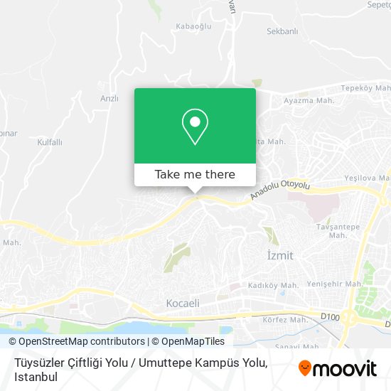 Tüysüzler Çiftliği Yolu / Umuttepe Kampüs Yolu map