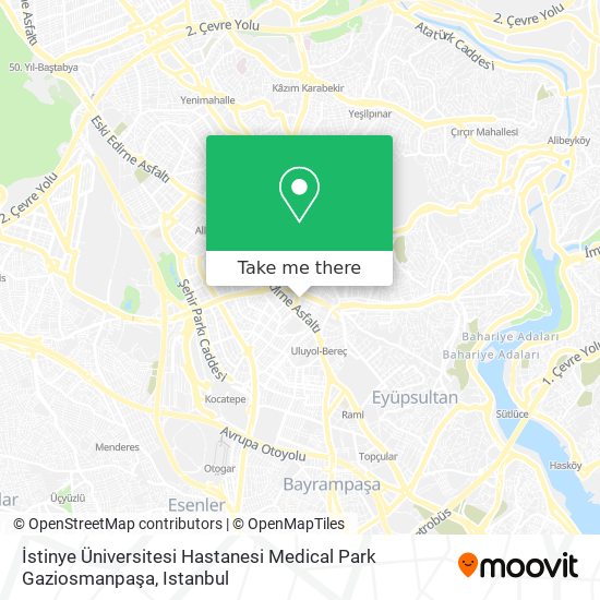 İstinye Üniversitesi Hastanesi Medical Park Gaziosmanpaşa map