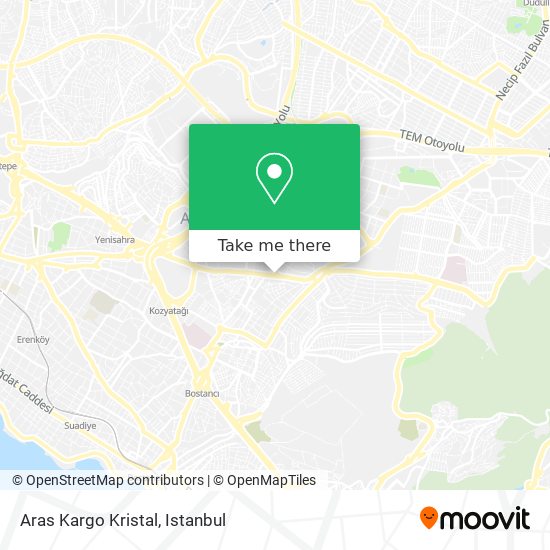 how to get to aras kargo kristal in atasehir by bus train cable car or metro