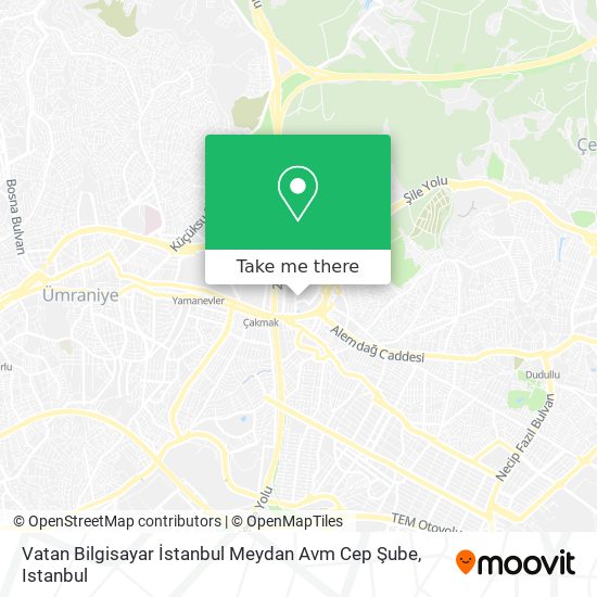 Vatan Bilgisayar İstanbul Meydan Avm Cep Şube map