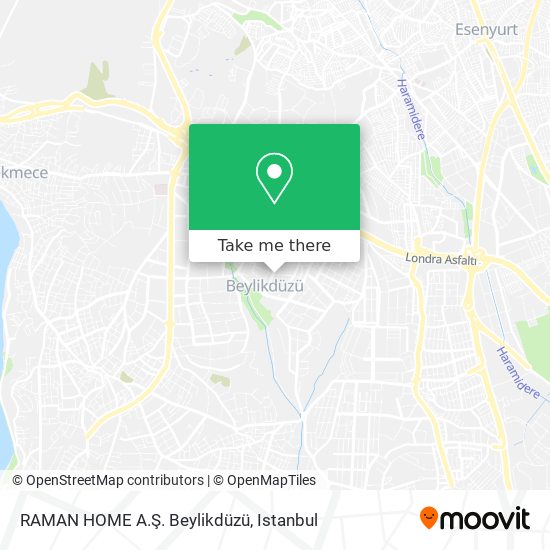 RAMAN HOME A.Ş. Beylikdüzü map