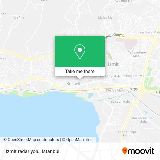 izmit radar yolu map