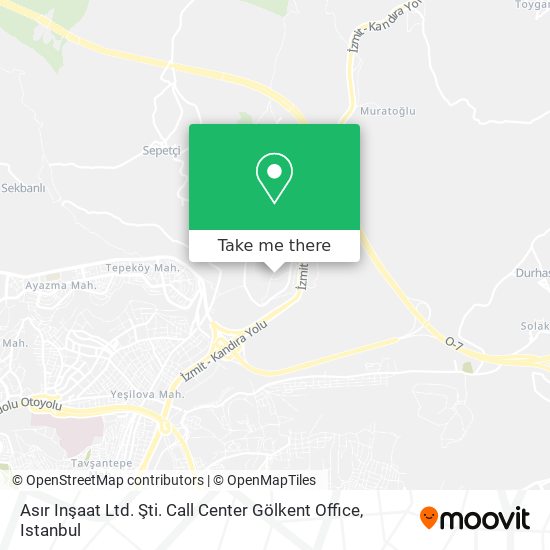 Asır Inşaat Ltd. Şti. Call Center Gölkent Office map