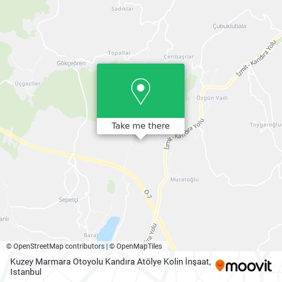Kuzey Marmara Otoyolu Kandıra Atölye Kolin İnşaat map
