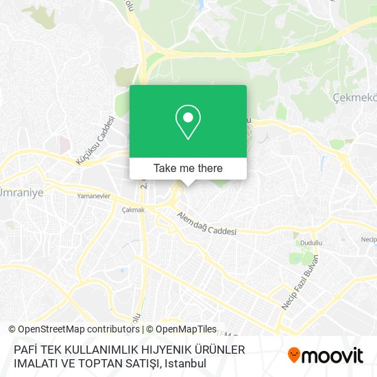 PAFİ TEK KULLANIMLIK HIJYENIK ÜRÜNLER IMALATI VE TOPTAN SATIŞI map