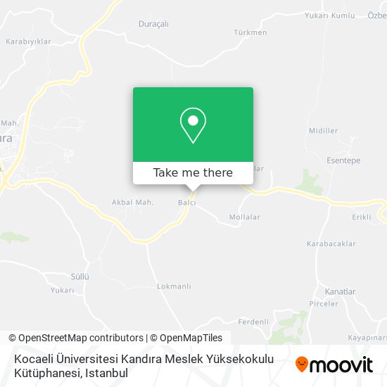 Kocaeli Üniversitesi Kandıra Meslek Yüksekokulu Kütüphanesi map