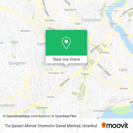 Tia Şaseci Ahmet Otomotiv Genel Merkez map