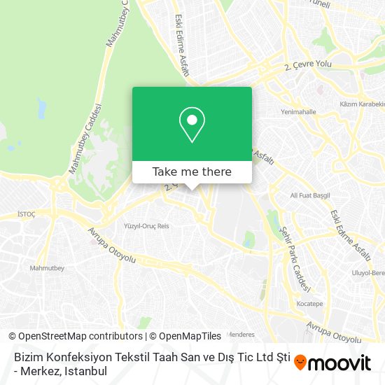 Bizim Konfeksiyon Tekstil Taah San ve Dış Tic Ltd Şti - Merkez map