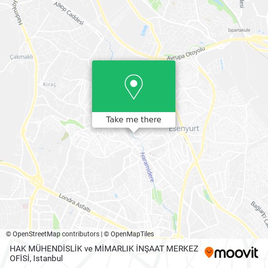 HAK MÜHENDİSLİK ve MİMARLIK İNŞAAT MERKEZ OFİSİ map