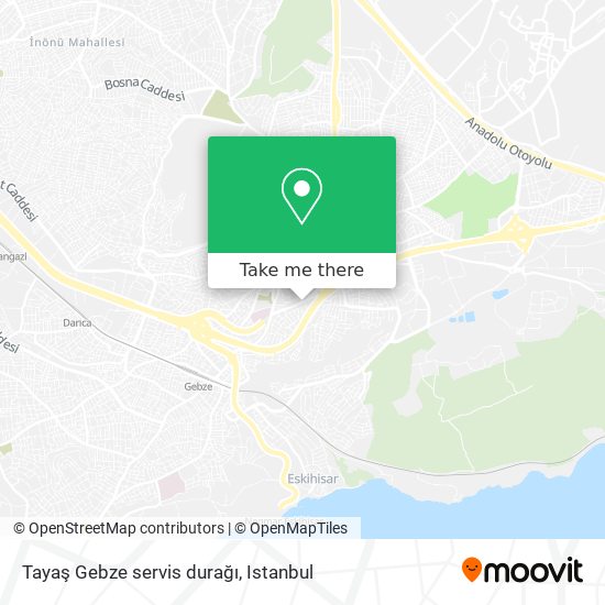 Tayaş Gebze servis durağı map