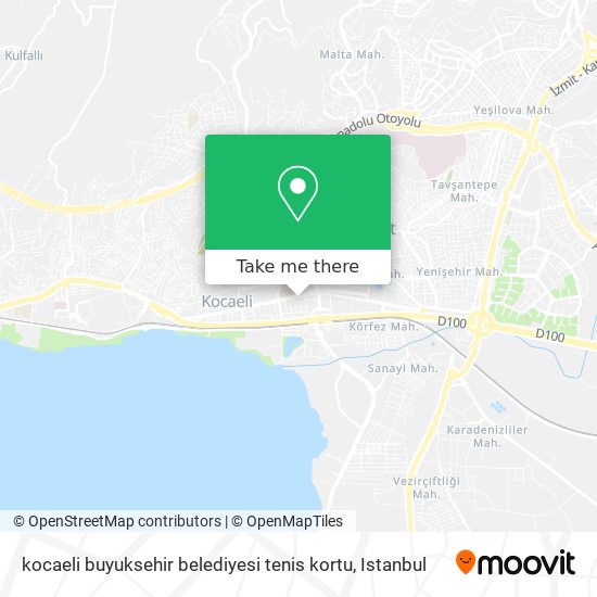 kocaeli buyuksehir belediyesi tenis kortu map