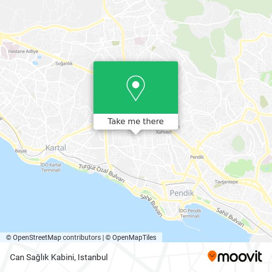 how to get to can saglik kabini in kartal by bus cable car train or metro