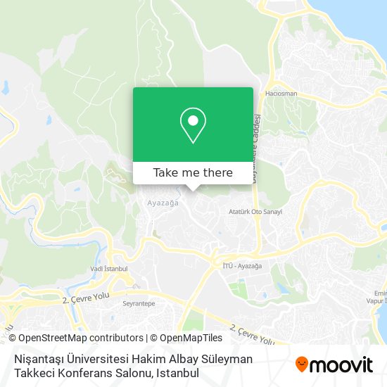 Nişantaşı Üniversitesi Hakim Albay Süleyman Takkeci Konferans Salonu map