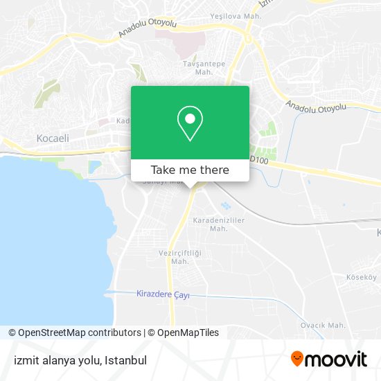 izmit alanya yolu map