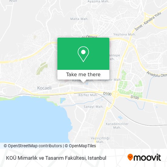 KOÜ Mimarlık ve Tasarım Fakültesi map