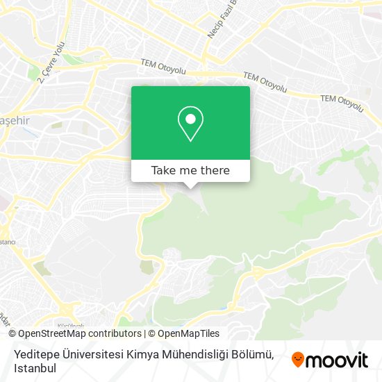 Yeditepe Üniversitesi Kimya Mühendisliği Bölümü map