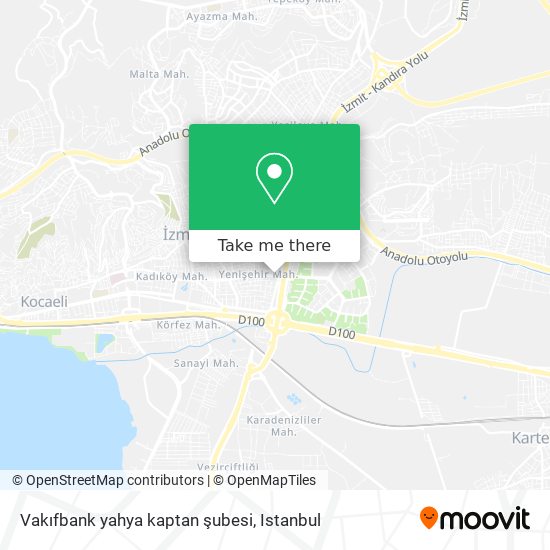 Vakıfbank yahya kaptan şubesi map