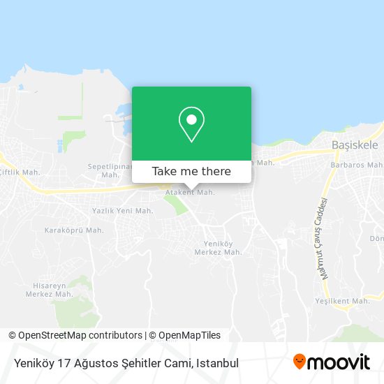 Yeniköy 17 Ağustos Şehitler Cami map