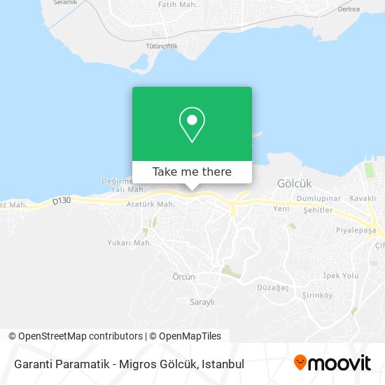 Garanti Paramatik - Migros Gölcük map