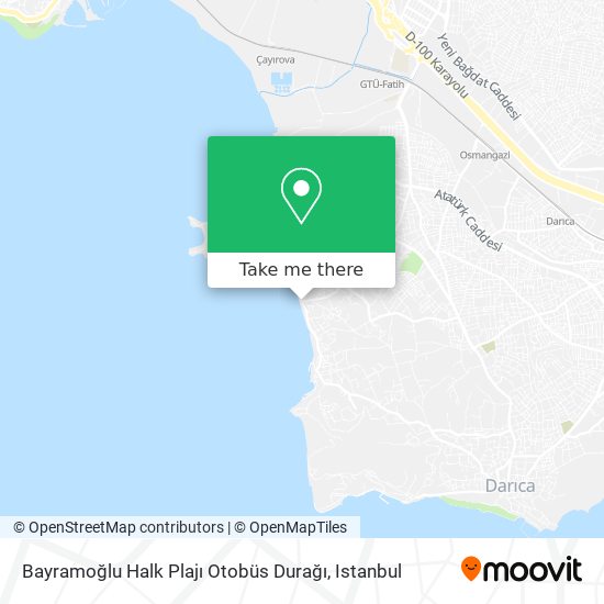 Bayramoğlu Halk Plajı Otobüs Durağı map