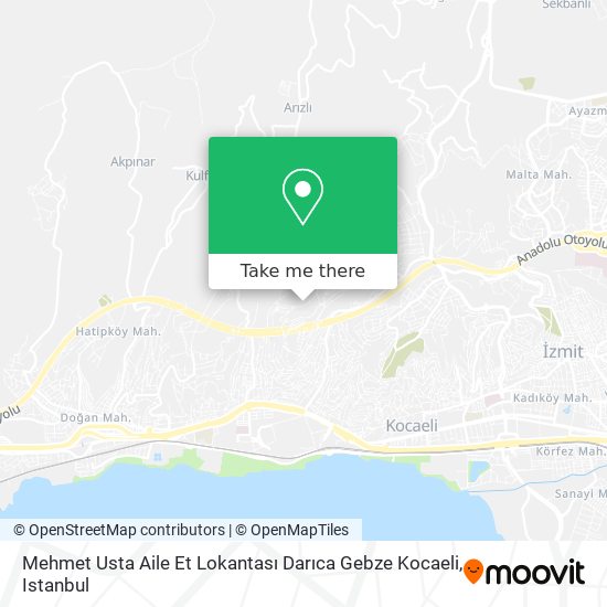 Mehmet Usta Aile Et Lokantası Darıca Gebze Kocaeli map