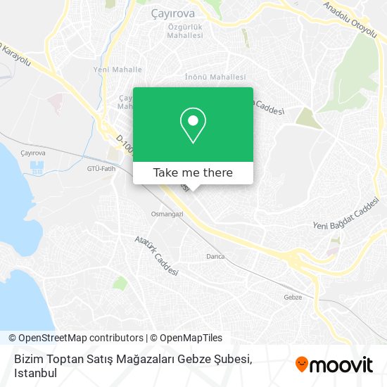 Bizim Toptan Satış Mağazaları Gebze Şubesi map