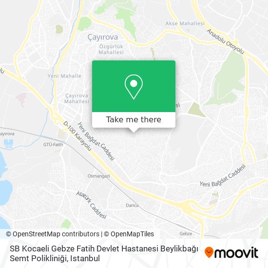 SB Kocaeli Gebze Fatih Devlet Hastanesi Beylikbağı Semt Polikliniği map