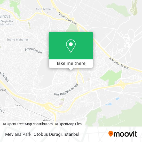 Mevlana Parkı Otobüs Durağı map