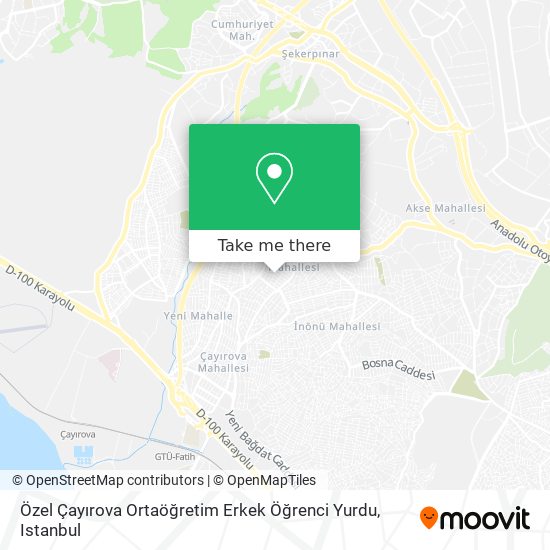 Özel Çayırova Ortaöğretim Erkek Öğrenci Yurdu map