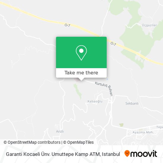 Garanti Kocaeli Ünv. Umuttepe Kamp ATM map