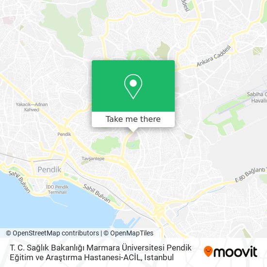 T. C. Sağlık Bakanlığı Marmara Üniversitesi Pendik Eğitim ve Araştırma Hastanesi-ACİL map