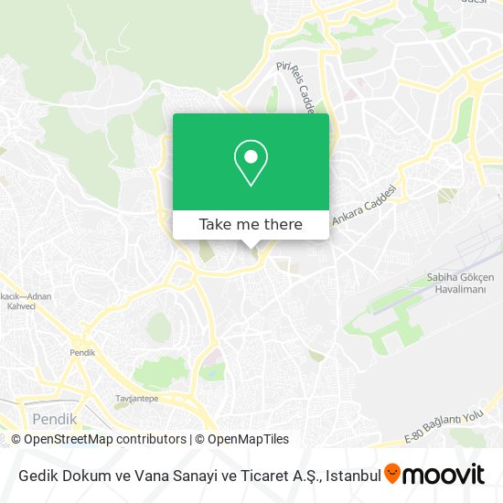 Gedik Dokum ve Vana Sanayi ve Ticaret A.Ş. map
