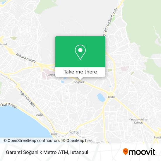 Garanti Soğanlık Metro ATM map