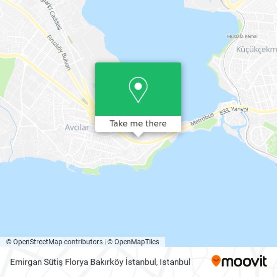 Emirgan Sütiş Florya Bakırköy İstanbul map