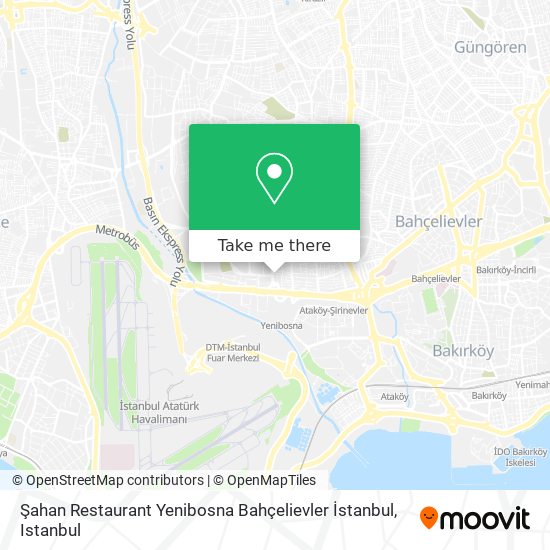 Şahan Restaurant Yenibosna Bahçelievler İstanbul map