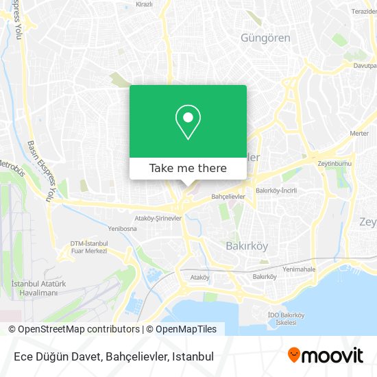 Ece Düğün Davet, Bahçelievler map