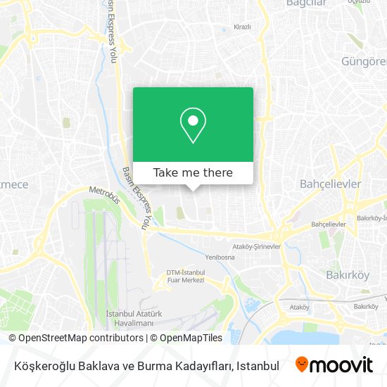 Köşkeroğlu Baklava ve Burma Kadayıfları map