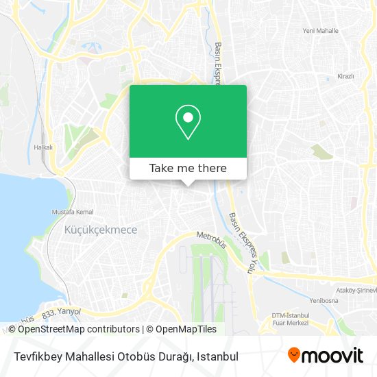 Tevfikbey Mahallesi Otobüs Durağı map