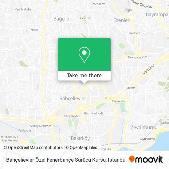 Bahçelievler Özel Fenerbahçe Sürücü Kursu map