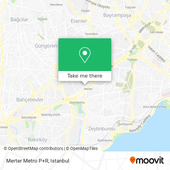 Merter Metro P+R map