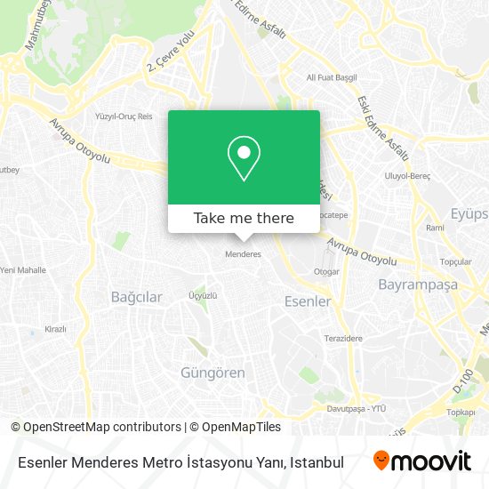 Esenler Menderes Metro İstasyonu Yanı map