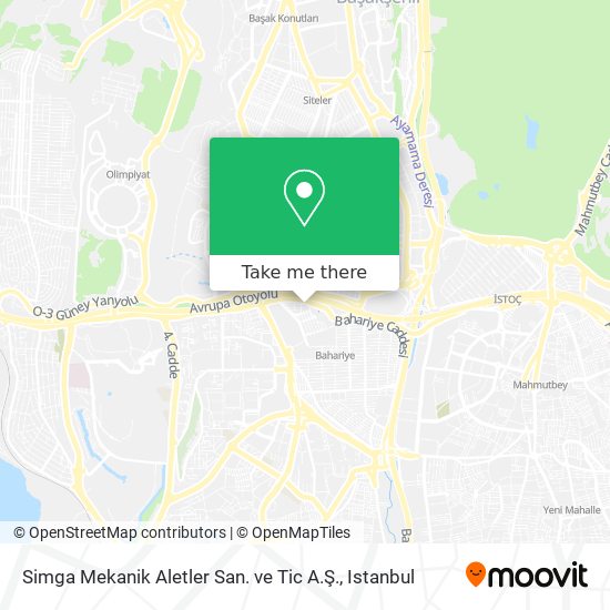 Simga Mekanik Aletler San. ve Tic A.Ş. map