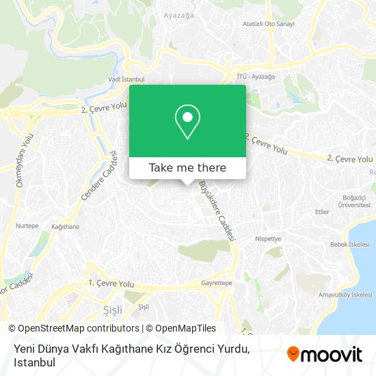 Yeni Dünya Vakfı Kağıthane Kız Öğrenci Yurdu map