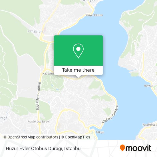 Huzur Evler Otobüs Durağı map