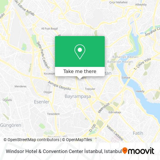 Windsor Hotel & Convention Center İstanbul map