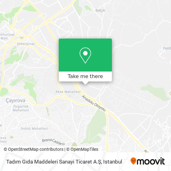 Tadım Gıda Maddeleri Sanayi Ticaret A.Ş map