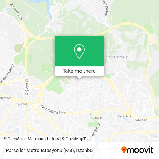 Parseller Metro İstasyonu (M8) map