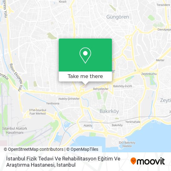 İstanbul Fizik Tedavi Ve Rehabilitasyon Eğitim Ve Araştırma Hastanesi map